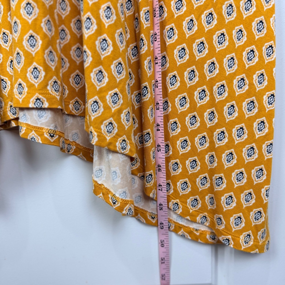 Maeve Anthropologie Plus 2X Yellow Palais Geometric Swing Asymmetrical Dress - Picture 12 of 12